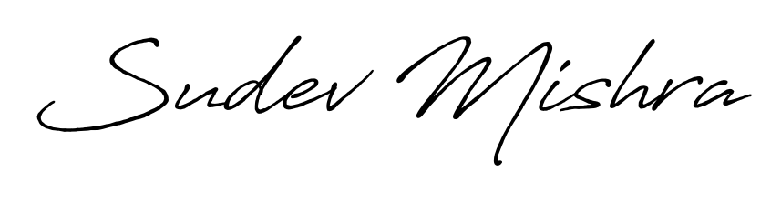 Express your personality with a custom Sudev Mishra signature crafted with Antro_Vectra_Bolder typography. Free transparent PNG download available. Sudev Mishra signature style 7 images and pictures png