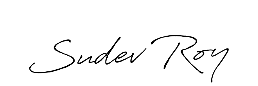 The best way (Antro_Vectra_Bolder) to make a short signature is to pick only two or three words in your name. The name Sudev Roy include a total of six letters. For converting this name. Sudev Roy signature style 7 images and pictures png
