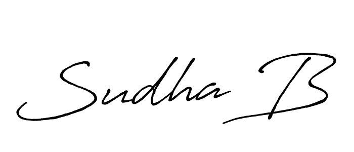 Also You can easily find your signature by using the search form. We will create Sudha B name handwritten signature images for you free of cost using Antro_Vectra_Bolder sign style. Sudha B signature style 7 images and pictures png