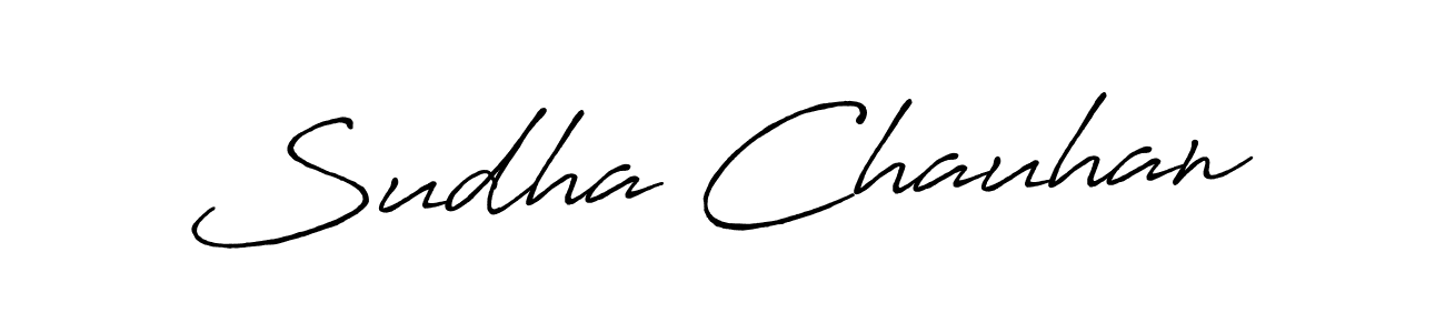 You should practise on your own different ways (Antro_Vectra_Bolder) to write your name (Sudha Chauhan) in signature. don't let someone else do it for you. Sudha Chauhan signature style 7 images and pictures png