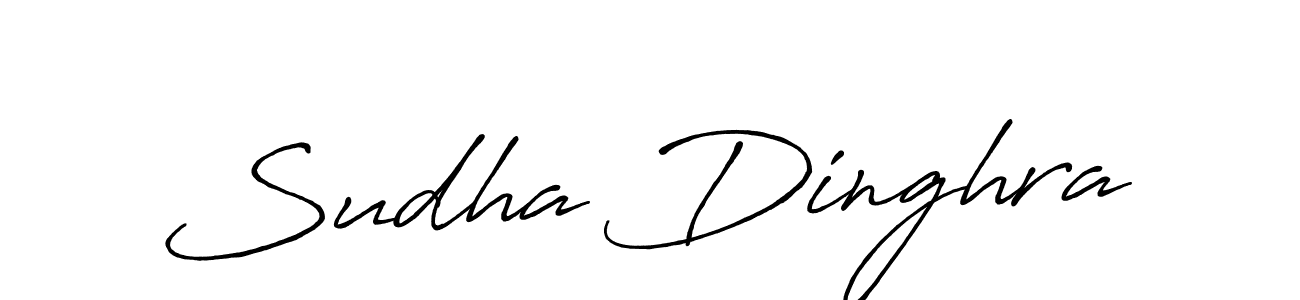 Sudha Dinghra stylish signature style. Best Handwritten Sign (Antro_Vectra_Bolder) for my name. Handwritten Signature Collection Ideas for my name Sudha Dinghra. Sudha Dinghra signature style 7 images and pictures png