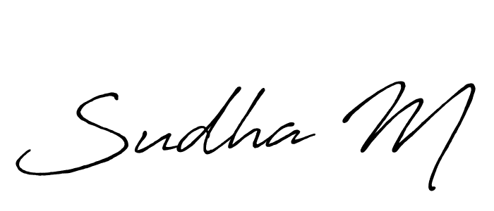 Also You can easily find your signature by using the search form. We will create Sudha M name handwritten signature images for you free of cost using Antro_Vectra_Bolder sign style. Sudha M signature style 7 images and pictures png