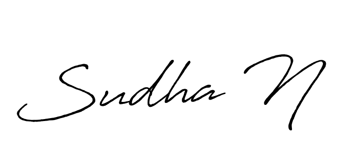 Use a signature maker to create a handwritten signature online. With this signature software, you can design (Antro_Vectra_Bolder) your own signature for name Sudha N. Sudha N signature style 7 images and pictures png