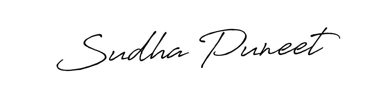 Sudha Puneet stylish signature style. Best Handwritten Sign (Antro_Vectra_Bolder) for my name. Handwritten Signature Collection Ideas for my name Sudha Puneet. Sudha Puneet signature style 7 images and pictures png