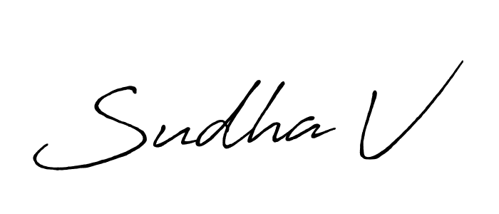 Antro_Vectra_Bolder is a professional signature style that is perfect for those who want to add a touch of class to their signature. It is also a great choice for those who want to make their signature more unique. Get Sudha V name to fancy signature for free. Sudha V signature style 7 images and pictures png