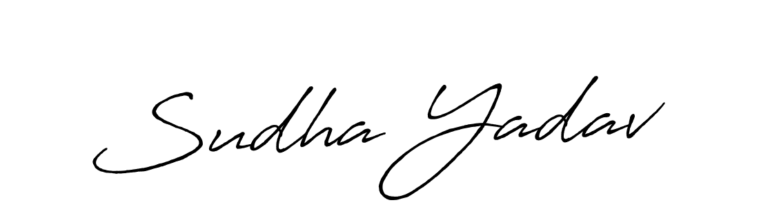 The best way (Antro_Vectra_Bolder) to make a short signature is to pick only two or three words in your name. The name Sudha Yadav include a total of six letters. For converting this name. Sudha Yadav signature style 7 images and pictures png