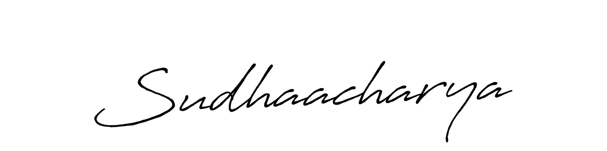 Use a signature maker to create a handwritten signature online. With this signature software, you can design (Antro_Vectra_Bolder) your own signature for name Sudhaacharya. Sudhaacharya signature style 7 images and pictures png