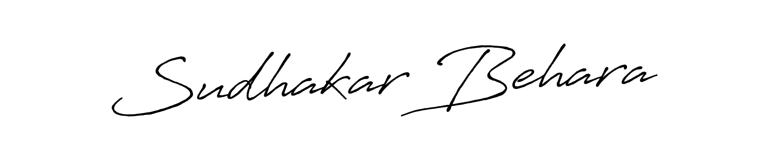 Create a beautiful signature design for name Sudhakar Behara. With this signature (Antro_Vectra_Bolder) fonts, you can make a handwritten signature for free. Sudhakar Behara signature style 7 images and pictures png