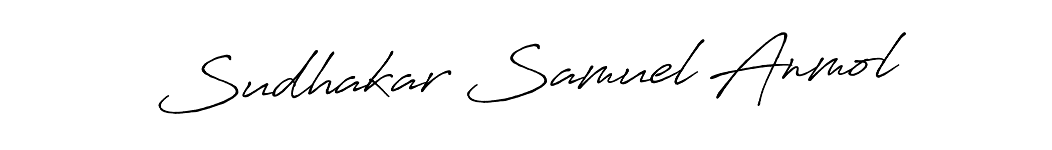 The best way (Antro_Vectra_Bolder) to make a short signature is to pick only two or three words in your name. The name Sudhakar Samuel Anmol include a total of six letters. For converting this name. Sudhakar Samuel Anmol signature style 7 images and pictures png