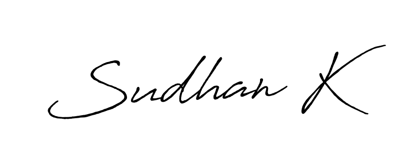 How to make Sudhan K name signature. Use Antro_Vectra_Bolder style for creating short signs online. This is the latest handwritten sign. Sudhan K signature style 7 images and pictures png