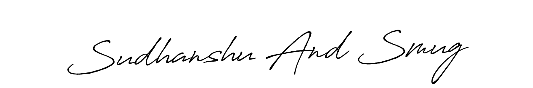 This is the best signature style for the Sudhanshu And Smug name. Also you like these signature font (Antro_Vectra_Bolder). Mix name signature. Sudhanshu And Smug signature style 7 images and pictures png