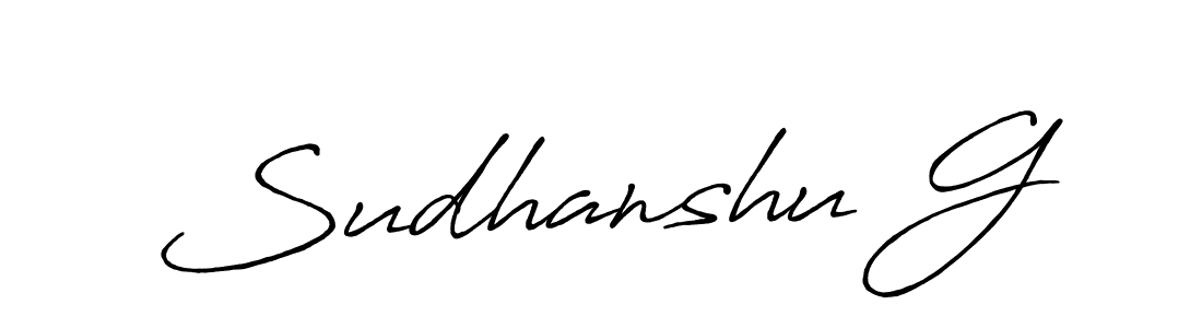 It looks lik you need a new signature style for name Sudhanshu G. Design unique handwritten (Antro_Vectra_Bolder) signature with our free signature maker in just a few clicks. Sudhanshu G signature style 7 images and pictures png