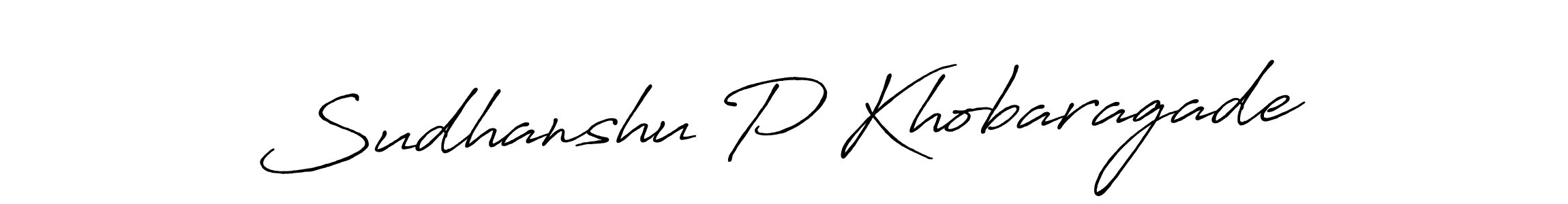 Create a beautiful signature design for name Sudhanshu P Khobaragade. With this signature (Antro_Vectra_Bolder) fonts, you can make a handwritten signature for free. Sudhanshu P Khobaragade signature style 7 images and pictures png
