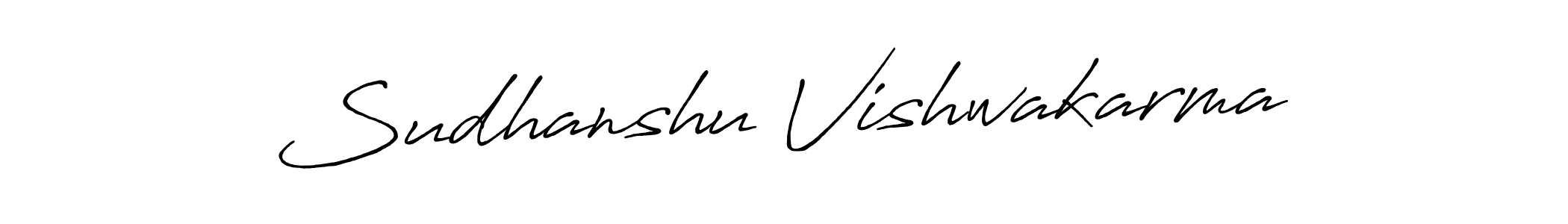 Make a beautiful signature design for name Sudhanshu Vishwakarma. With this signature (Antro_Vectra_Bolder) style, you can create a handwritten signature for free. Sudhanshu Vishwakarma signature style 7 images and pictures png