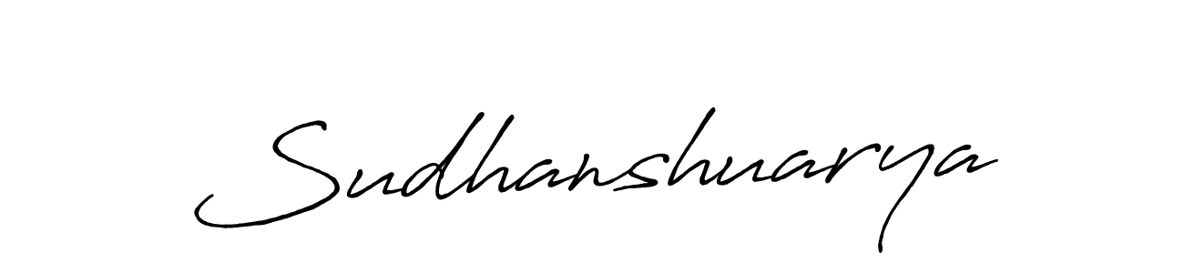 How to make Sudhanshuarya name signature. Use Antro_Vectra_Bolder style for creating short signs online. This is the latest handwritten sign. Sudhanshuarya signature style 7 images and pictures png