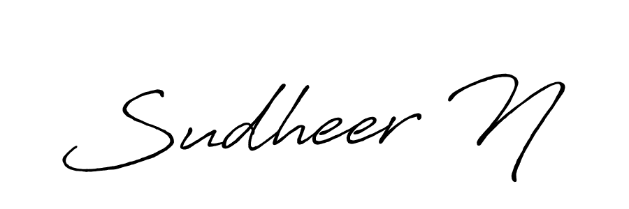 This is the best signature style for the Sudheer N name. Also you like these signature font (Antro_Vectra_Bolder). Mix name signature. Sudheer N signature style 7 images and pictures png