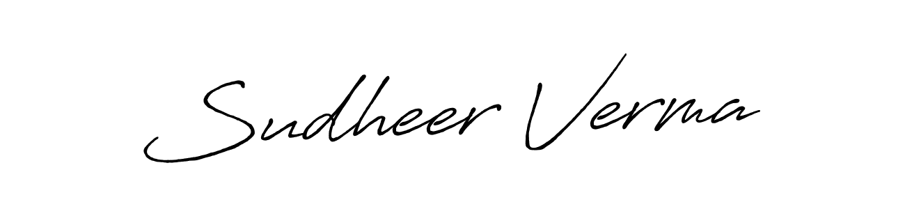 How to make Sudheer Verma name signature. Use Antro_Vectra_Bolder style for creating short signs online. This is the latest handwritten sign. Sudheer Verma signature style 7 images and pictures png