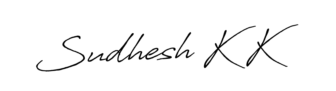 Create a beautiful signature design for name Sudhesh K K. With this signature (Antro_Vectra_Bolder) fonts, you can make a handwritten signature for free. Sudhesh K K signature style 7 images and pictures png