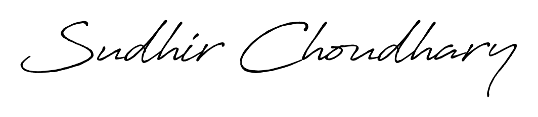 Quickly download Sudhir Choudhary name signature in high-resolution PNG using Antro_Vectra_Bolder style. Ready to insert into PDFs and online applications. Sudhir Choudhary signature style 7 images and pictures png