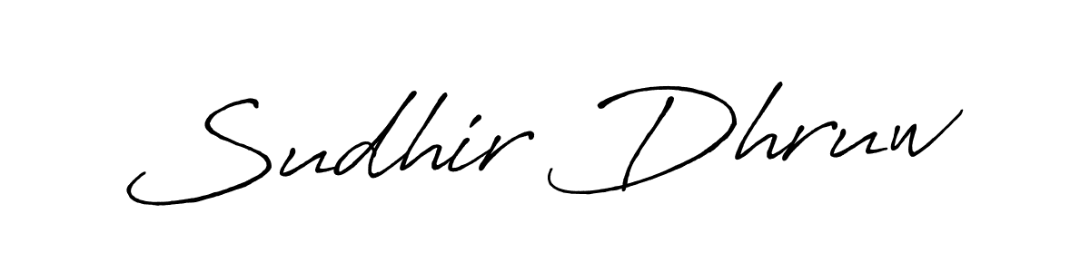 How to make Sudhir Dhruw name signature. Use Antro_Vectra_Bolder style for creating short signs online. This is the latest handwritten sign. Sudhir Dhruw signature style 7 images and pictures png