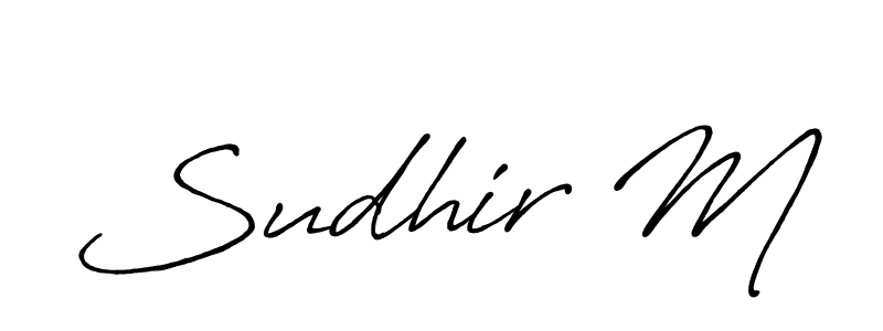 It looks lik you need a new signature style for name Sudhir M. Design unique handwritten (Antro_Vectra_Bolder) signature with our free signature maker in just a few clicks. Sudhir M signature style 7 images and pictures png