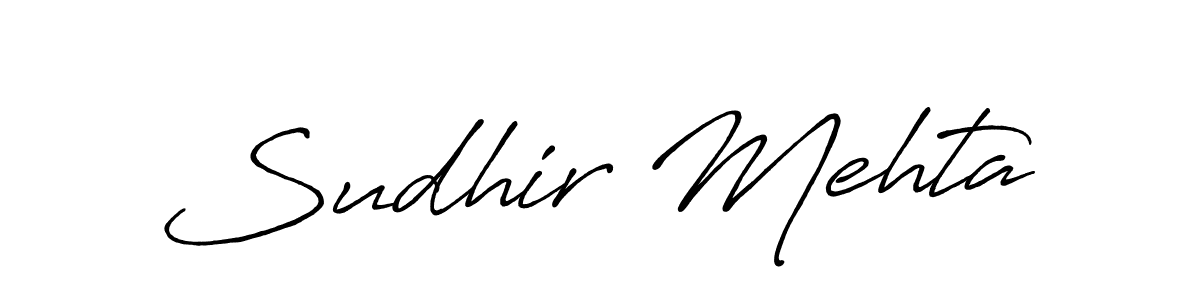 Also You can easily find your signature by using the search form. We will create Sudhir Mehta name handwritten signature images for you free of cost using Antro_Vectra_Bolder sign style. Sudhir Mehta signature style 7 images and pictures png