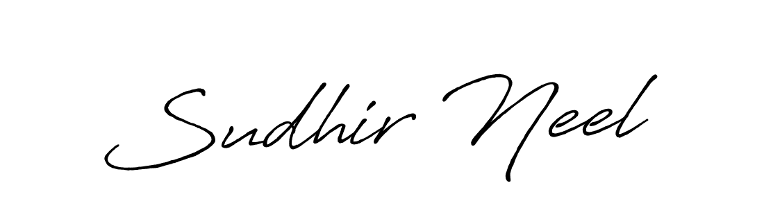 How to make Sudhir Neel name signature. Use Antro_Vectra_Bolder style for creating short signs online. This is the latest handwritten sign. Sudhir Neel signature style 7 images and pictures png