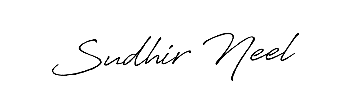 How to make Sudhir Neel name signature. Use Antro_Vectra_Bolder style for creating short signs online. This is the latest handwritten sign. Sudhir Neel signature style 7 images and pictures png