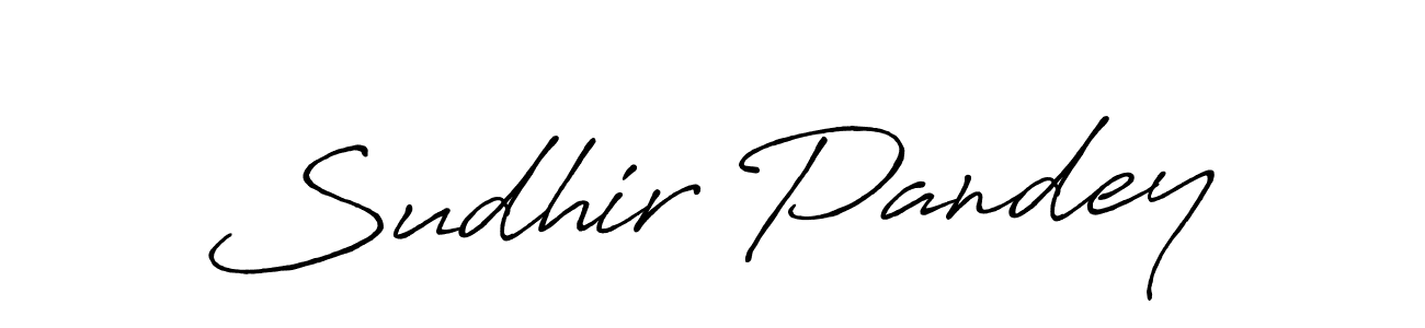 Sudhir Pandey stylish signature style. Best Handwritten Sign (Antro_Vectra_Bolder) for my name. Handwritten Signature Collection Ideas for my name Sudhir Pandey. Sudhir Pandey signature style 7 images and pictures png