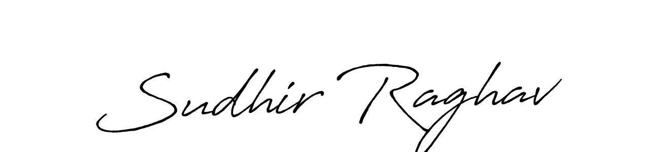 How to make Sudhir Raghav name signature. Use Antro_Vectra_Bolder style for creating short signs online. This is the latest handwritten sign. Sudhir Raghav signature style 7 images and pictures png