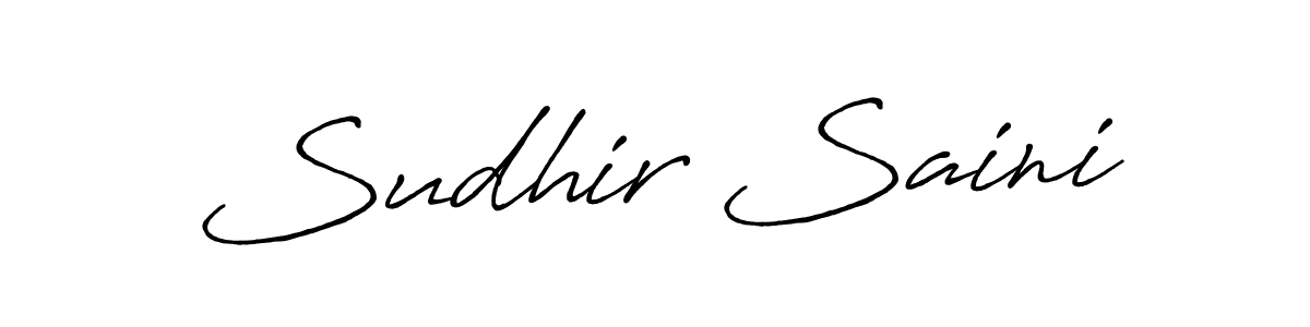 How to make Sudhir Saini name signature. Use Antro_Vectra_Bolder style for creating short signs online. This is the latest handwritten sign. Sudhir Saini signature style 7 images and pictures png