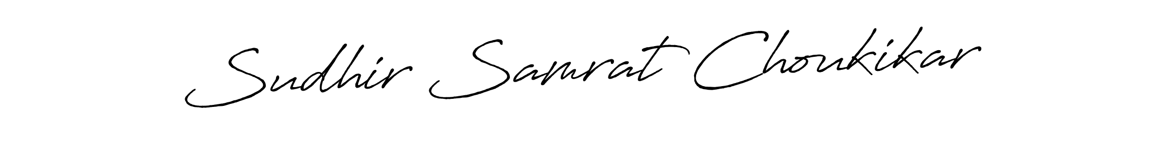Create a beautiful signature design for name Sudhir Samrat Choukikar. With this signature (Antro_Vectra_Bolder) fonts, you can make a handwritten signature for free. Sudhir Samrat Choukikar signature style 7 images and pictures png