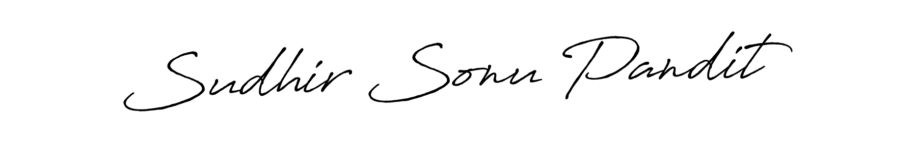 Make a beautiful signature design for name Sudhir Sonu Pandit. With this signature (Antro_Vectra_Bolder) style, you can create a handwritten signature for free. Sudhir Sonu Pandit signature style 7 images and pictures png