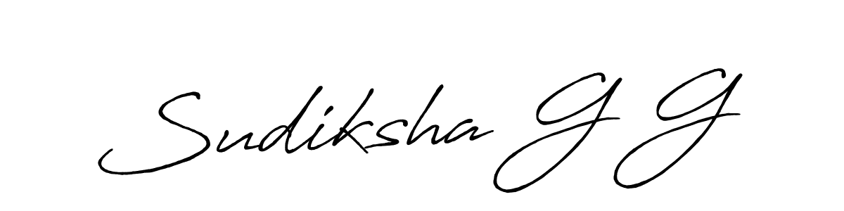 Also we have Sudiksha G G name is the best signature style. Create professional handwritten signature collection using Antro_Vectra_Bolder autograph style. Sudiksha G G signature style 7 images and pictures png