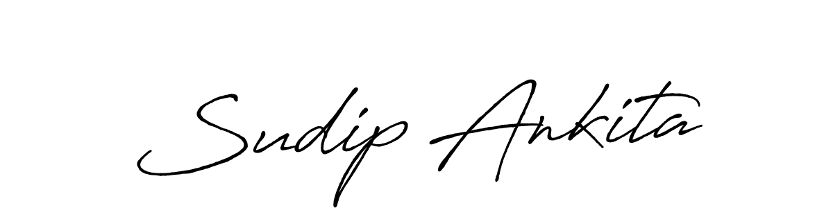 Antro_Vectra_Bolder is a professional signature style that is perfect for those who want to add a touch of class to their signature. It is also a great choice for those who want to make their signature more unique. Get Sudip Ankita name to fancy signature for free. Sudip Ankita signature style 7 images and pictures png