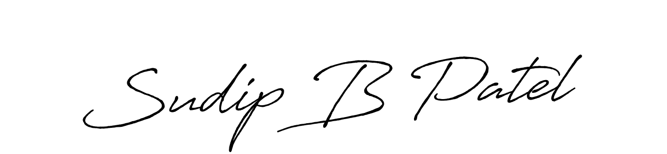 The best way (Antro_Vectra_Bolder) to make a short signature is to pick only two or three words in your name. The name Sudip B Patel include a total of six letters. For converting this name. Sudip B Patel signature style 7 images and pictures png