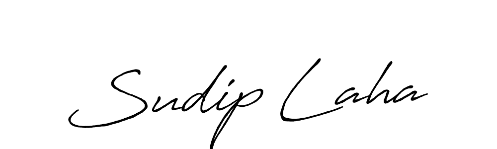 How to make Sudip Laha name signature. Use Antro_Vectra_Bolder style for creating short signs online. This is the latest handwritten sign. Sudip Laha signature style 7 images and pictures png