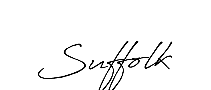 Make a beautiful signature design for name Suffolk. With this signature (Antro_Vectra_Bolder) style, you can create a handwritten signature for free. Suffolk signature style 7 images and pictures png