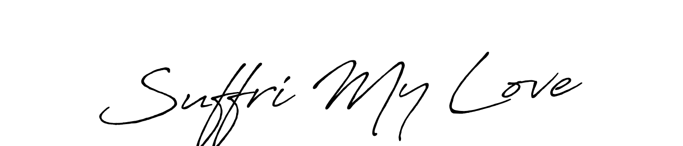 Create a beautiful signature design for name Suffri My Love. With this signature (Antro_Vectra_Bolder) fonts, you can make a handwritten signature for free. Suffri My Love signature style 7 images and pictures png