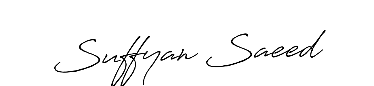 Use a signature maker to create a handwritten signature online. With this signature software, you can design (Antro_Vectra_Bolder) your own signature for name Suffyan Saeed. Suffyan Saeed signature style 7 images and pictures png