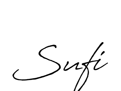 Make a beautiful signature design for name Sufi. With this signature (Antro_Vectra_Bolder) style, you can create a handwritten signature for free. Sufi signature style 7 images and pictures png