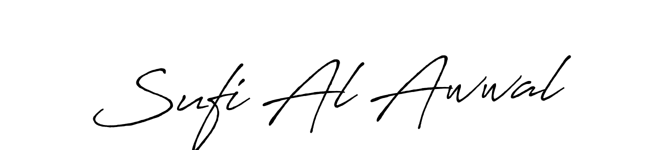 Similarly Antro_Vectra_Bolder is the best handwritten signature design. Signature creator online .You can use it as an online autograph creator for name Sufi Al Awwal. Sufi Al Awwal signature style 7 images and pictures png