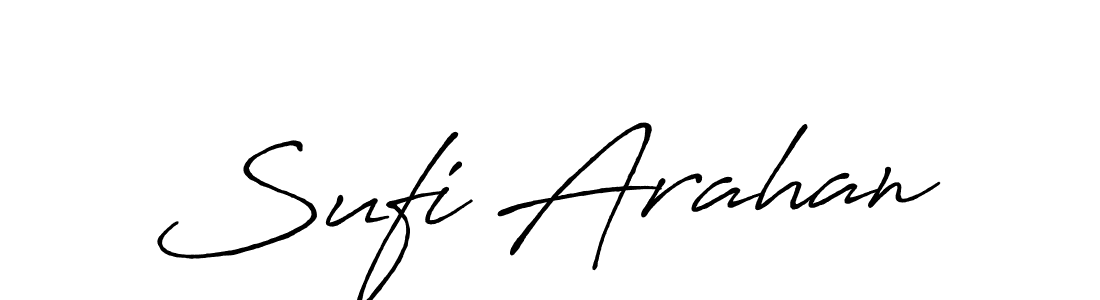 Create a beautiful signature design for name Sufi Arahan. With this signature (Antro_Vectra_Bolder) fonts, you can make a handwritten signature for free. Sufi Arahan signature style 7 images and pictures png