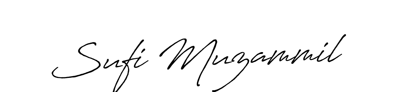 Design your own signature with our free online signature maker. With this signature software, you can create a handwritten (Antro_Vectra_Bolder) signature for name Sufi Muzammil. Sufi Muzammil signature style 7 images and pictures png