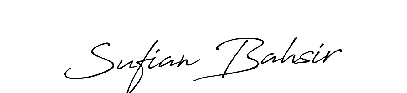 Use a signature maker to create a handwritten signature online. With this signature software, you can design (Antro_Vectra_Bolder) your own signature for name Sufian Bahsir. Sufian Bahsir signature style 7 images and pictures png