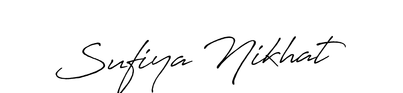 Antro_Vectra_Bolder is a professional signature style that is perfect for those who want to add a touch of class to their signature. It is also a great choice for those who want to make their signature more unique. Get Sufiya Nikhat name to fancy signature for free. Sufiya Nikhat signature style 7 images and pictures png