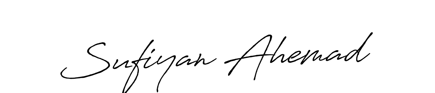 The best way (Antro_Vectra_Bolder) to make a short signature is to pick only two or three words in your name. The name Sufiyan Ahemad include a total of six letters. For converting this name. Sufiyan Ahemad signature style 7 images and pictures png