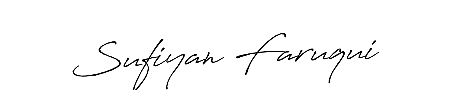 Make a beautiful signature design for name Sufiyan Faruqui. With this signature (Antro_Vectra_Bolder) style, you can create a handwritten signature for free. Sufiyan Faruqui signature style 7 images and pictures png