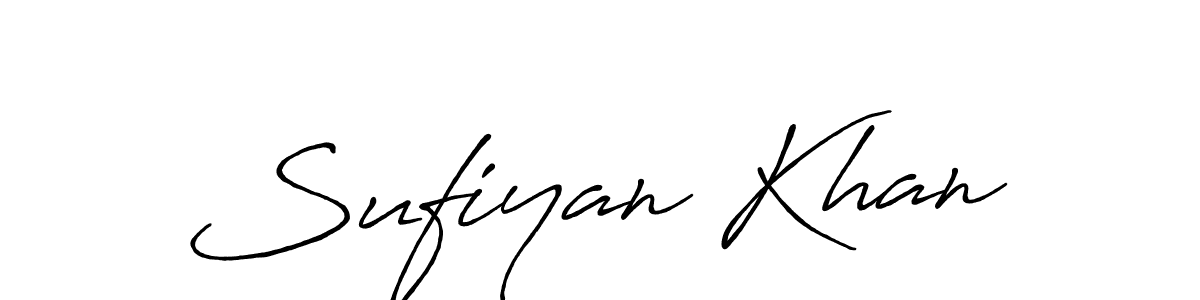 Create a beautiful signature design for name Sufiyan Khan. With this signature (Antro_Vectra_Bolder) fonts, you can make a handwritten signature for free. Sufiyan Khan signature style 7 images and pictures png