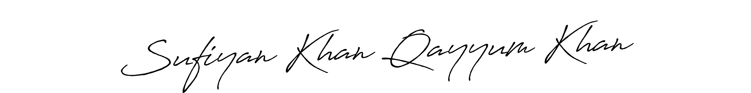 Antro_Vectra_Bolder is a professional signature style that is perfect for those who want to add a touch of class to their signature. It is also a great choice for those who want to make their signature more unique. Get Sufiyan Khan Qayyum Khan name to fancy signature for free. Sufiyan Khan Qayyum Khan signature style 7 images and pictures png